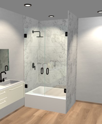 Double Swinging Bathtub Doors