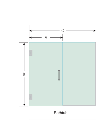 Right Open Single Swinging Bathtub Door