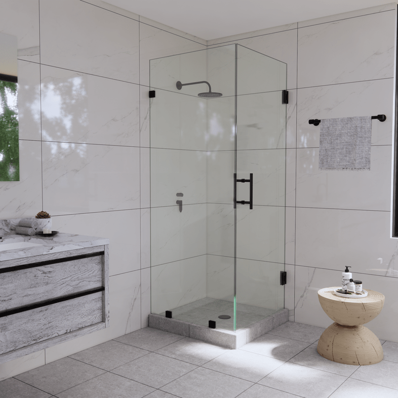 Left Open Corner Shower Panel and Door
