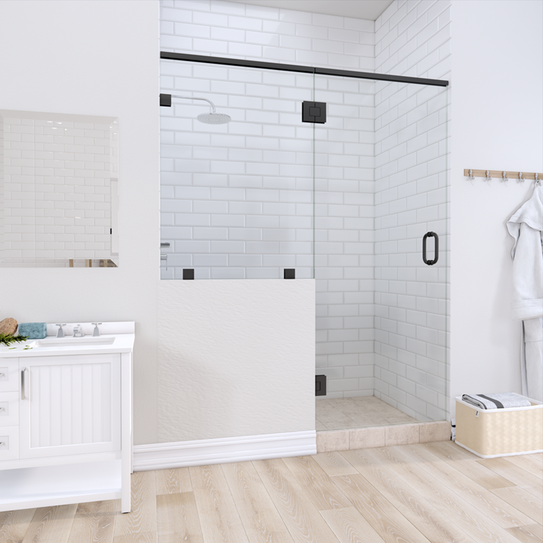 Right Open Door & Panel Shower Door with left knee Wall