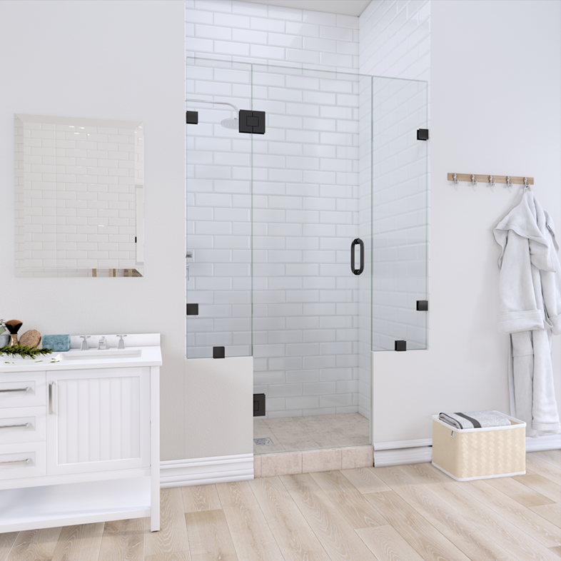 Right Open Door & Panel Shower Door with Two Knee Walls