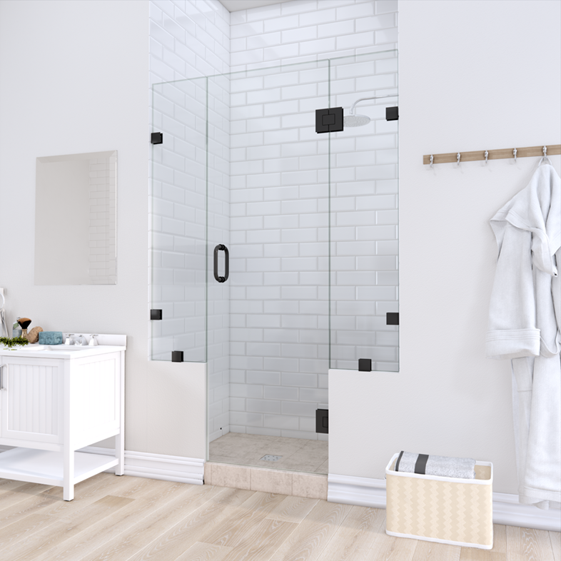 Left Open Door & Panel Shower Door with Two Knee Walls