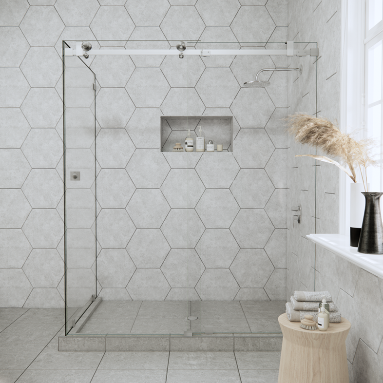 Right Open Quadro Sliding Corner Shower Door