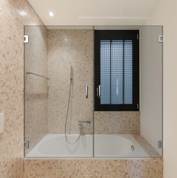 Double Dual Swinging Bathtub Doors Dulles Glass